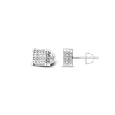 Square Designer Moissanite Stud Earrings